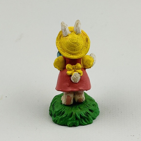 Cottontail Lane Bunny Holding Watering Can Resin Figurine Yellow Dress Easter - Picture 2 of 4